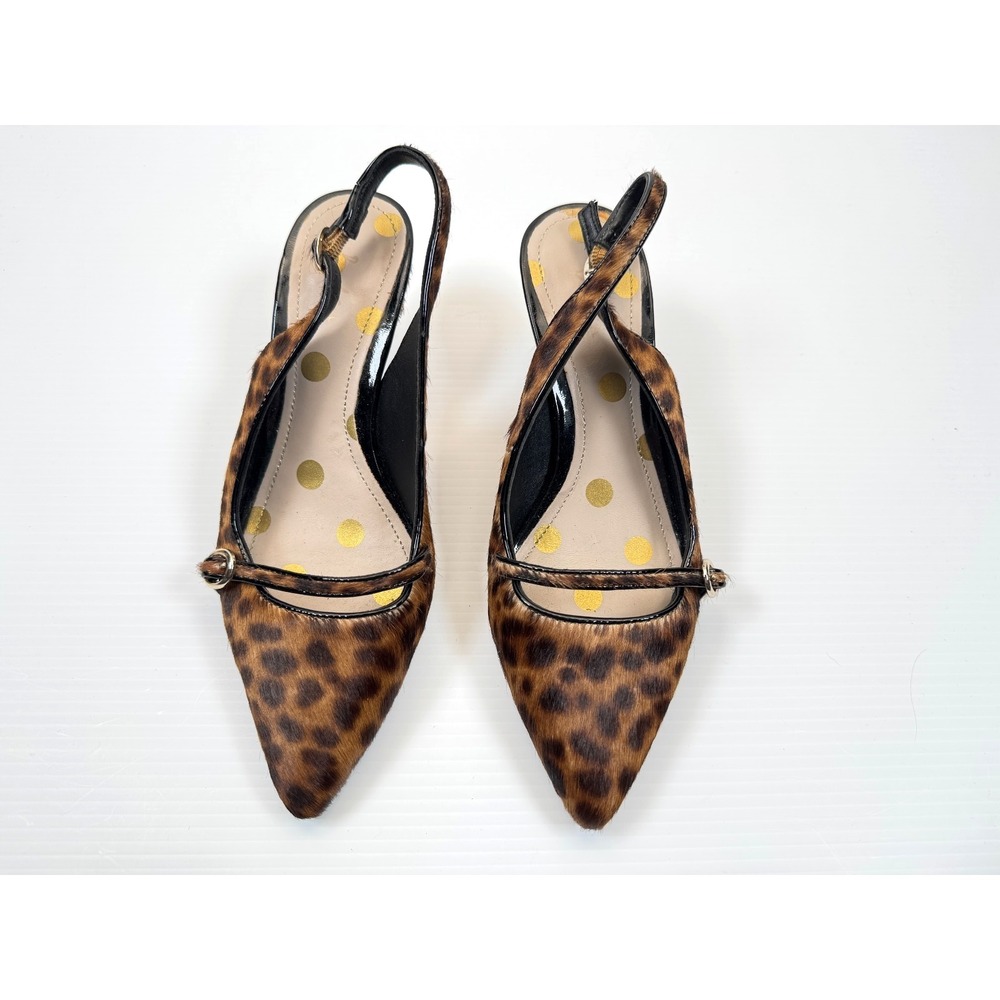 Boden Leopard Print Pointed Slingback Heels - Brown